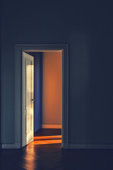 A door in a room, minimalism