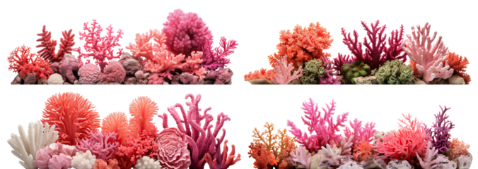 Set of coral reefs cut out