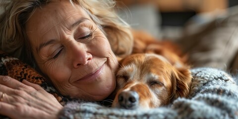 Comforting Companionship, A Peaceful Nap with a Furry Friend, Generative AI