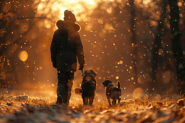 Compagnons d'Hiver: Promenade dans la Lumière Dorée