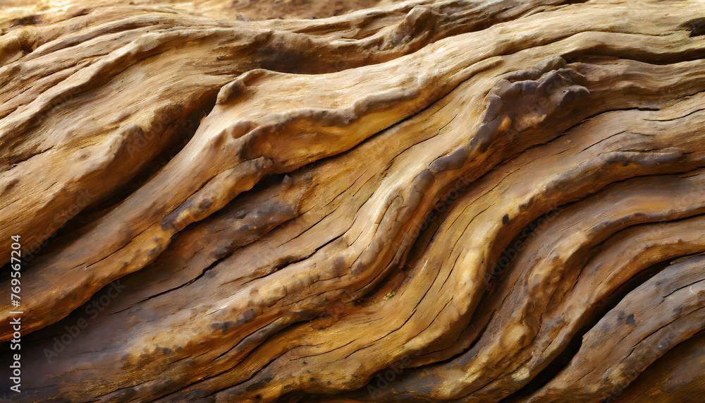 Poster wood texture with natural pattern,Teak root texture. Background. Generative AI.