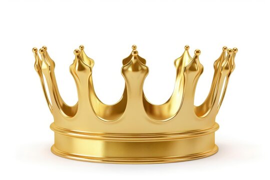 Elegant golden crown isolated on a white background, symbol of royalty and power, vector illustration