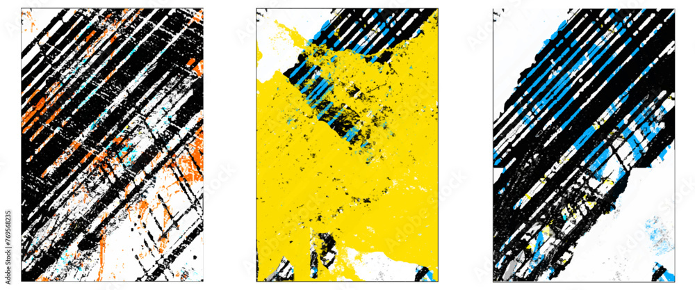 Poster vector set seamless pattern grunge textured abstract grunge texture splash multicolor splatter trans