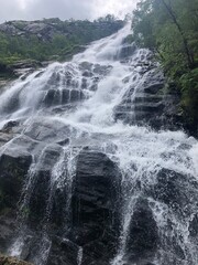 Glen Nevis waterfall in Scotland