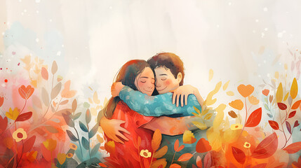 Obraz na płótnie Canvas Happy Marriage Day, Friendship Day, Vector Illustration, Generative Ai