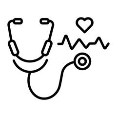 Handy outline icon of a stethoscope 