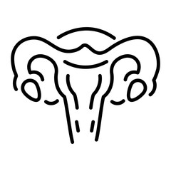 Modern line style icon depicting ovaries 