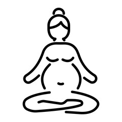 Premium line style icon of prenatal yoga 