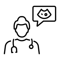 Here’s a linear icon of a gynaecologist 