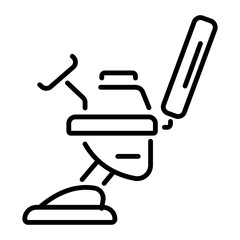 Premium line style icon of a gynaecological chair 