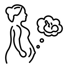 A linear icon of second trimester