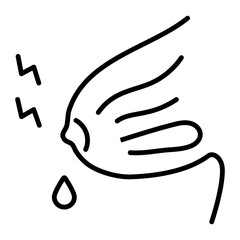 A line style icon of breast soreness