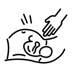 Here is a line icon of baby delivery
