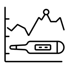 A linear icon of basal temperature graph 