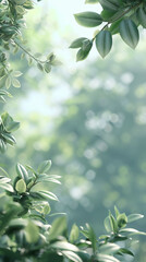 Spring and summer soft background with green leaves