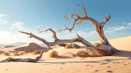 Fotobehang Rough tree trunk in desert landscape © Derby