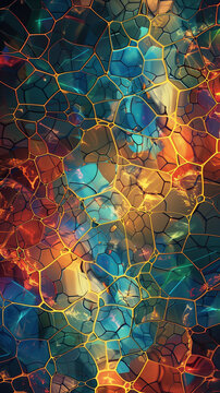 Biochemical structures. Spirals artistically and honeycomb-like connected. AI Generated