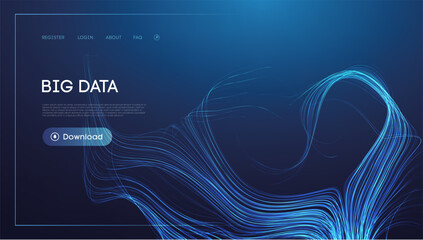Abstract Technology Flow Design with Blue Wavy Lines - 769572683