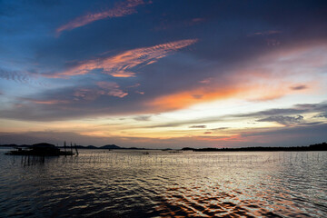 Fototapeta na wymiar Sunset colours. Batam. Indonesia