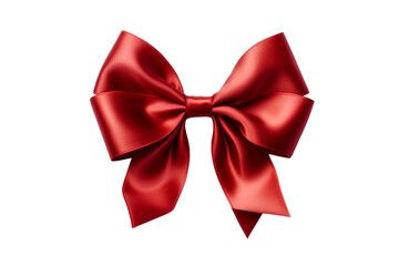 Naklejka premium Elegance Unwrapped: Red Bow on White. On a White or Clear Surface PNG Transparent Background.