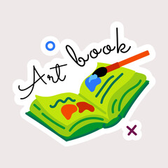 A scalable flat sticker of art book 