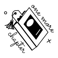 A premium glyph sticker of chapter book 