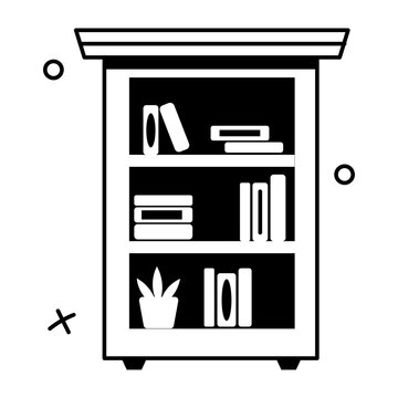 Check out glyph sticker of library bookcase 