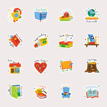 Handy Collection of Literature Flat Stickers 

