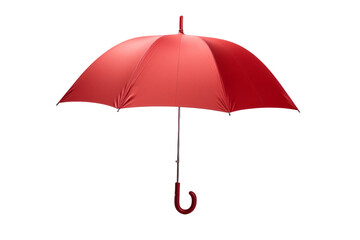 Crimson Canopy: A Red Umbrella Stands Out on a Blank Canvas. On a White or Clear Surface PNG Transparent Background.