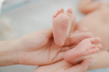 Tender Newborn Toes.  A heartwarming close-up of a parent cradling their baby’s delicate feet, radiating love and connection