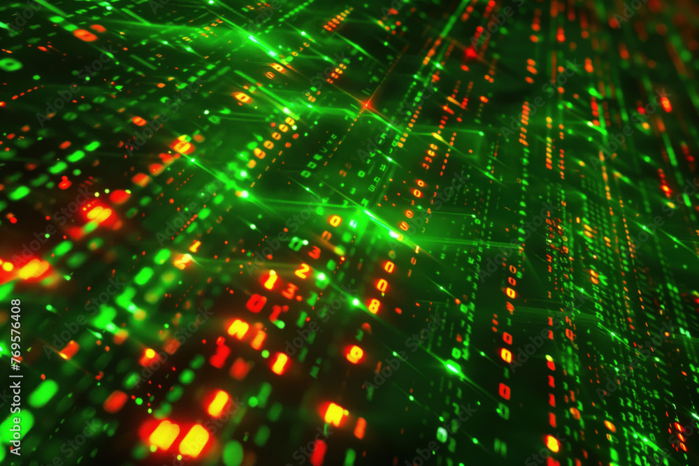 Poster abstract green computer internet and technology background. background image. created with generativ
