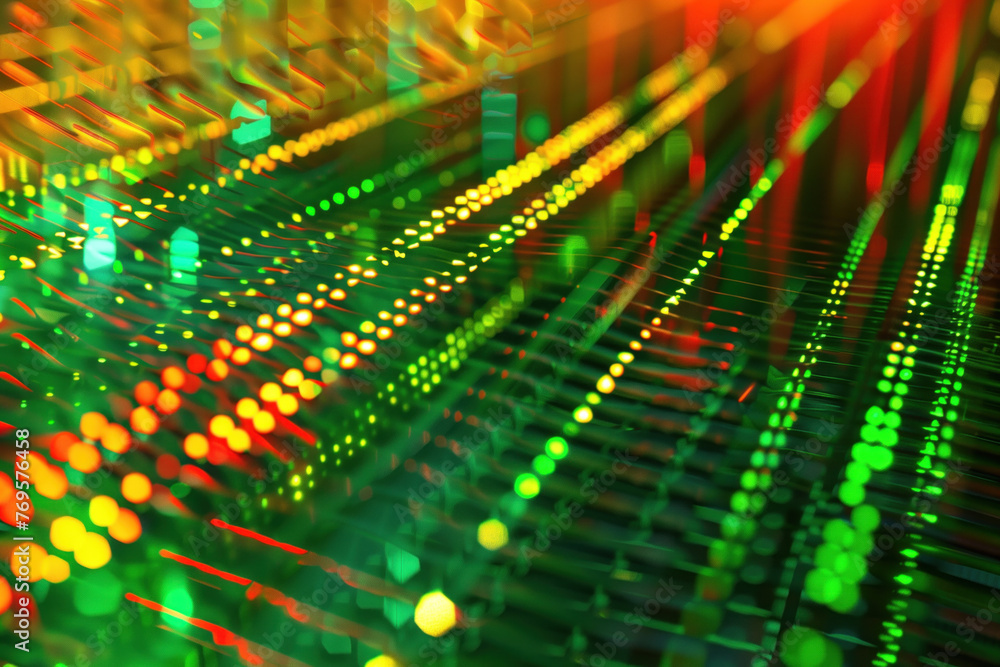 Poster abstract green computer internet and technology background. background image. created with generativ