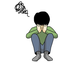 落ち込む男性のイラスト