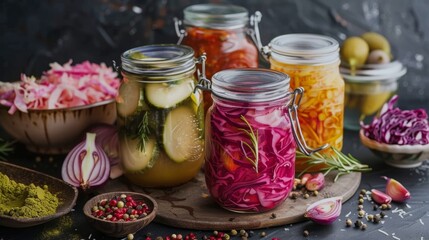 Table With Jars of Different Food