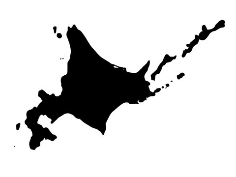 少しゆるい北海道地図_シルエット
