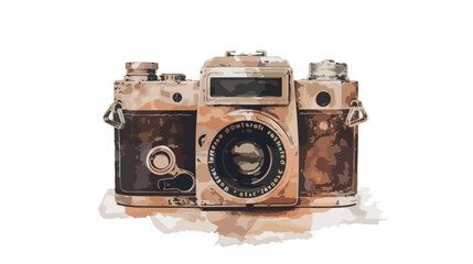 Vintage photography watercolor Flat vector isolated o