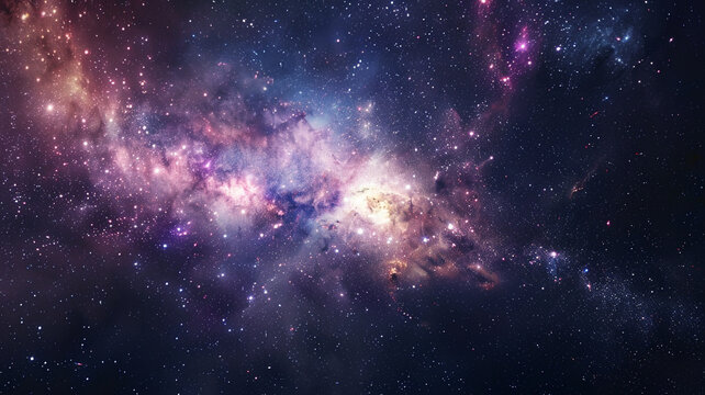 Nebula and galaxies in space, creating an abstract cosmos background