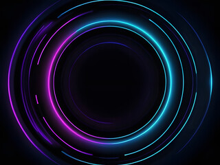 Blue Neon lines abstract circle Business Background