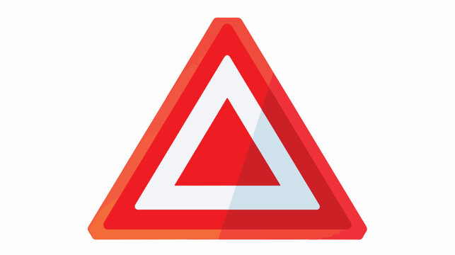Warning Red Triangular Sign Flat vector 