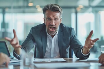 Businessmen in angry, Conflict in the Workplace.