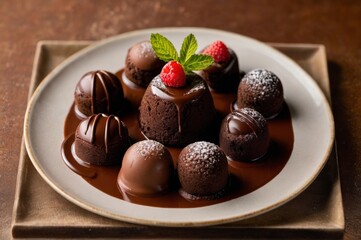 Fototapeta na wymiar chocolate candies with berries