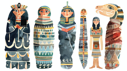 Egyptian Mummy Story Flat vector isolated