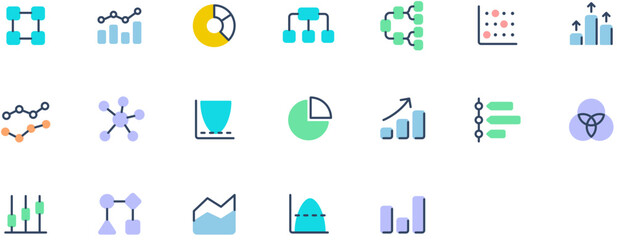 Set of Data Charts icons