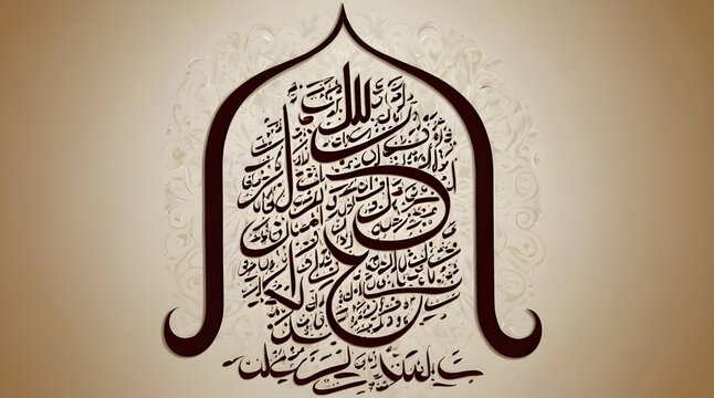 Ya Hussain as calligraphy banner geberative ai 