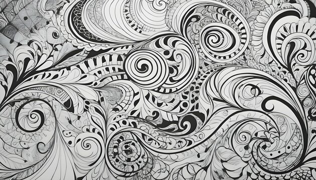 Intricate Black And White Zentangle Pattern With A Upscaled