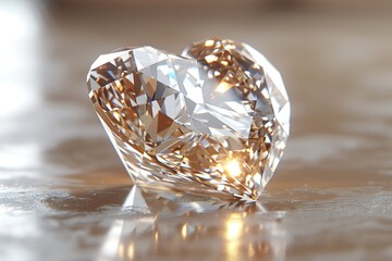 Gold heart shaped diamond 