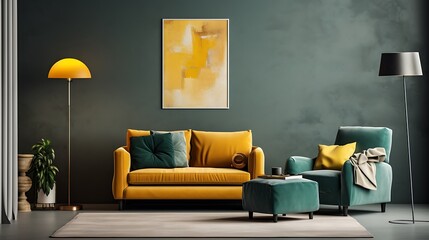 modern living room with sofa. 