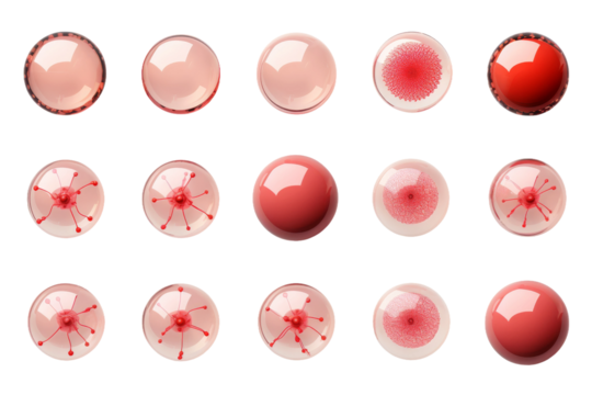 Diverse Array of Playful Spheres Dancing on Pure White Canvas. On a White or Clear Surface PNG Transparent Background.