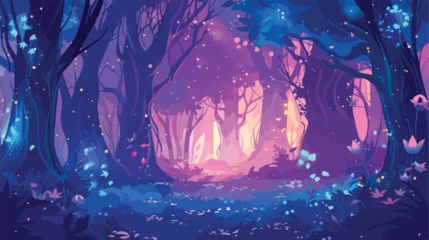 Foto op Aluminium Anime fantasy magical forest background backdrop vibr © Aina