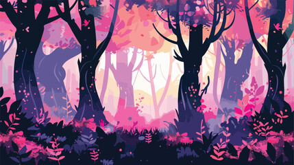 Anime fantasy magical forest background backdrop vibr